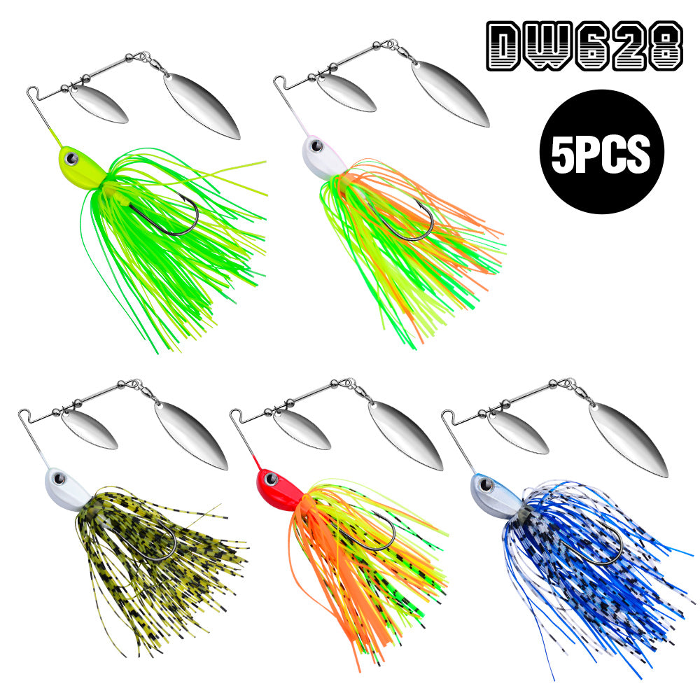 PROBEROS 5PC Spinner Bait 10/14g Metal Lure Hard Fishing Lure Spinner Lure Biomimetic Spinnerbait Pike Swivel Fish Tackle Wobbler Fishing