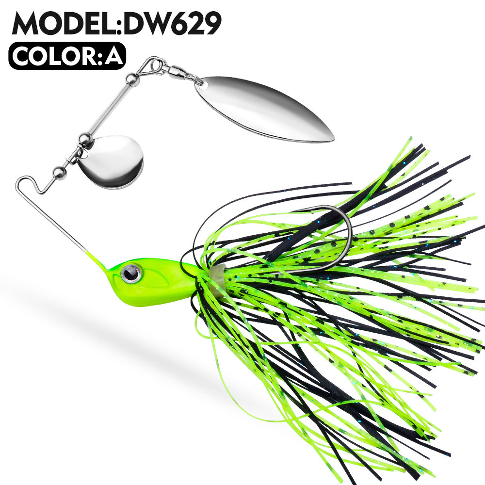 PROBEROS 5PC New ELITELURE Rubber Skirt Jig 10/14gSpinner Bait Spinning Lure Metal Spoon Wobbler With Barbed Hook For Bass Trout Pike Fishing