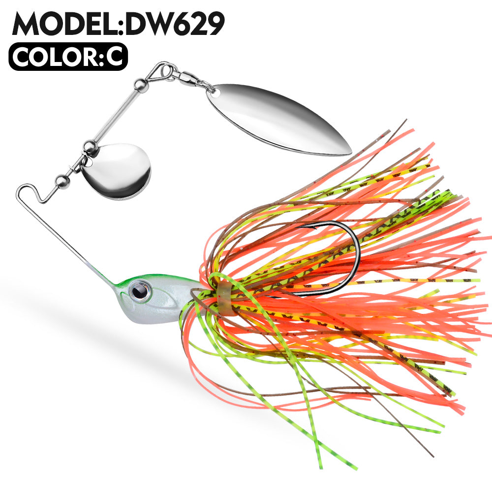 PROBEROS 5PC New ELITELURE Rubber Skirt Jig 10/14gSpinner Bait Spinning Lure Metal Spoon Wobbler With Barbed Hook For Bass Trout Pike Fishing