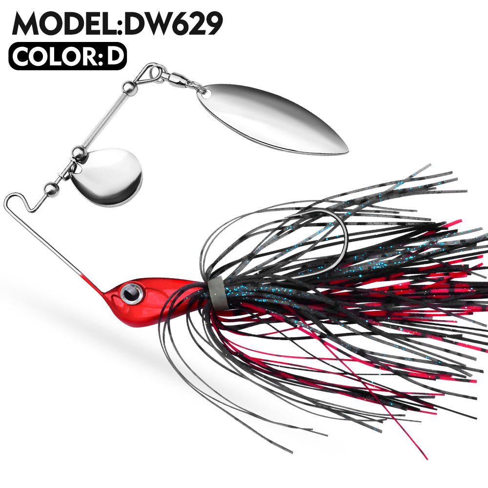 PROBEROS 5PC New ELITELURE Rubber Skirt Jig 10/14gSpinner Bait Spinning Lure Metal Spoon Wobbler With Barbed Hook For Bass Trout Pike Fishing