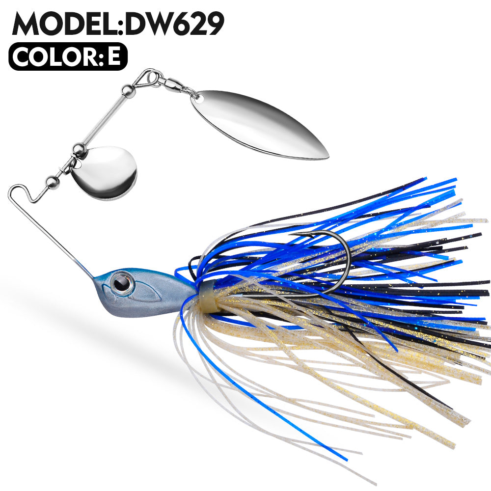 PROBEROS 5PC New ELITELURE Rubber Skirt Jig 10/14gSpinner Bait Spinning Lure Metal Spoon Wobbler With Barbed Hook For Bass Trout Pike Fishing