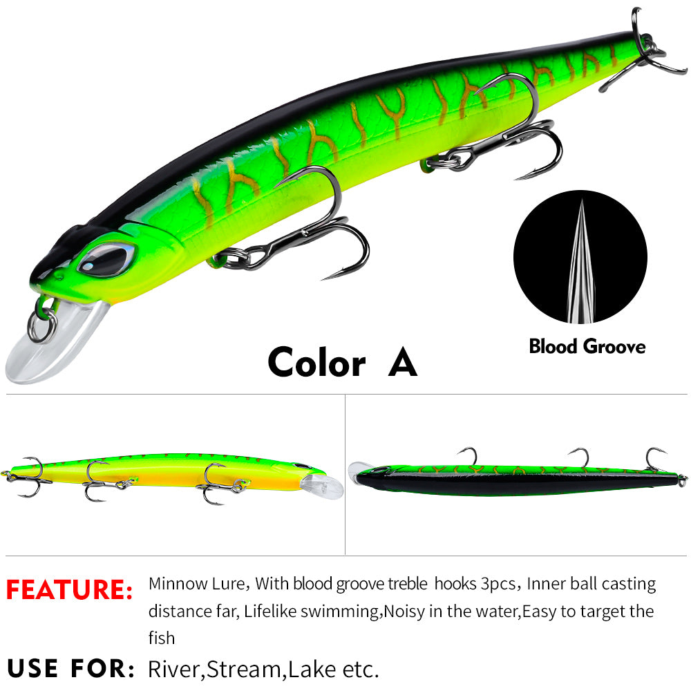 PROBEROS 6PC Professional Floating Minnow Fishing Lures - 15cm & 19cm, Plastic Bionic Baits for Targeting Bass and Pike in All Waters