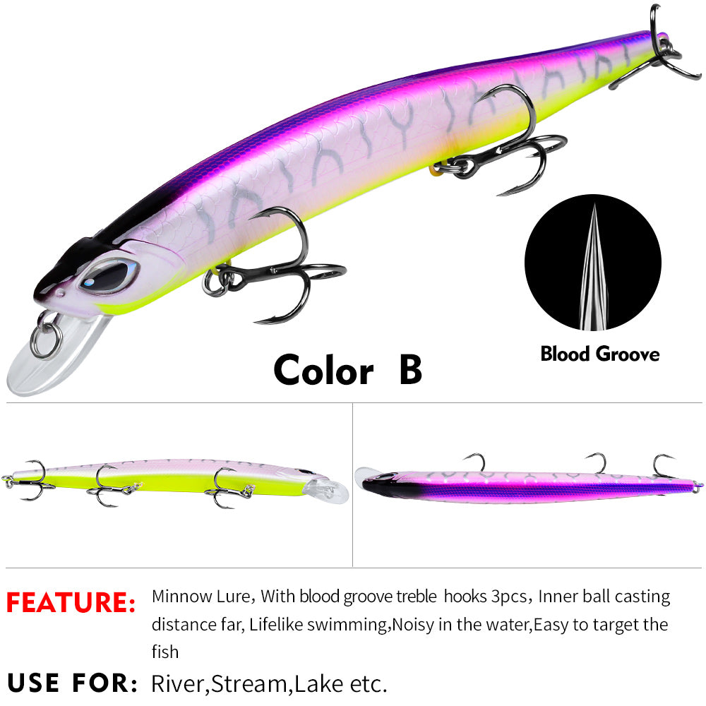 PROBEROS 6PC Professional Floating Minnow Fishing Lures - 15cm & 19cm, Plastic Bionic Baits for Targeting Bass and Pike in All Waters