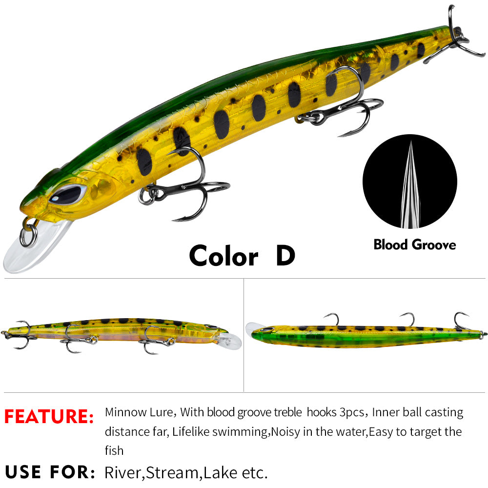 PROBEROS 6PC Professional Floating Minnow Fishing Lures - 15cm & 19cm, Plastic Bionic Baits for Targeting Bass and Pike in All Waters