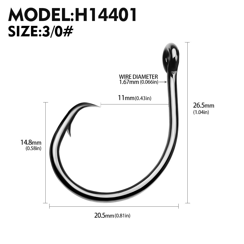 PROBEROS 50PCS 1/0-10/0# Eagle Beak Fishing Hooks Demon Circle Fishhook Anti-rust High Carbon Steel Barbed Hooks Bass Fishing Tackle