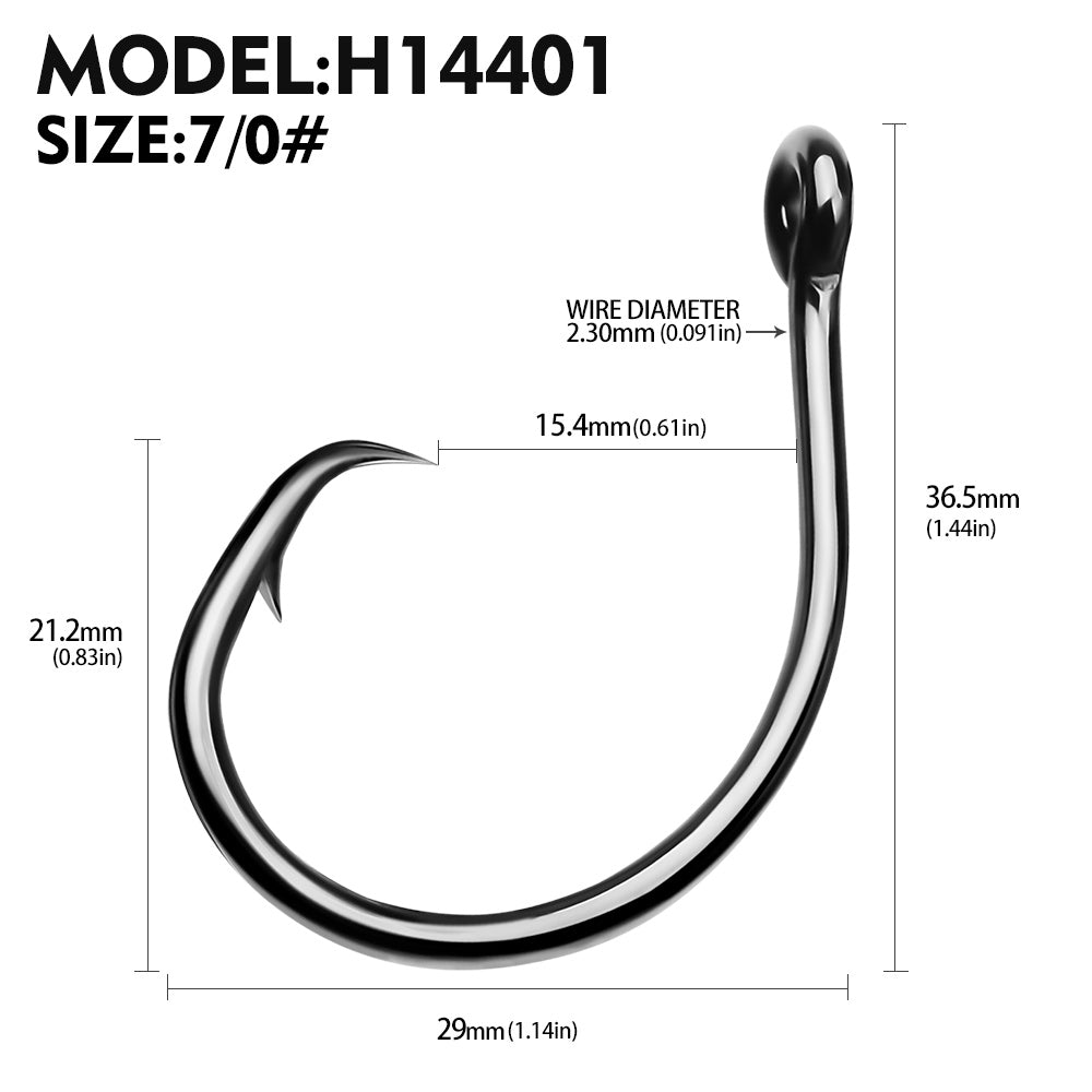 PROBEROS 50PCS 1/0-10/0# Eagle Beak Fishing Hooks Demon Circle Fishhook Anti-rust High Carbon Steel Barbed Hooks Bass Fishing Tackle
