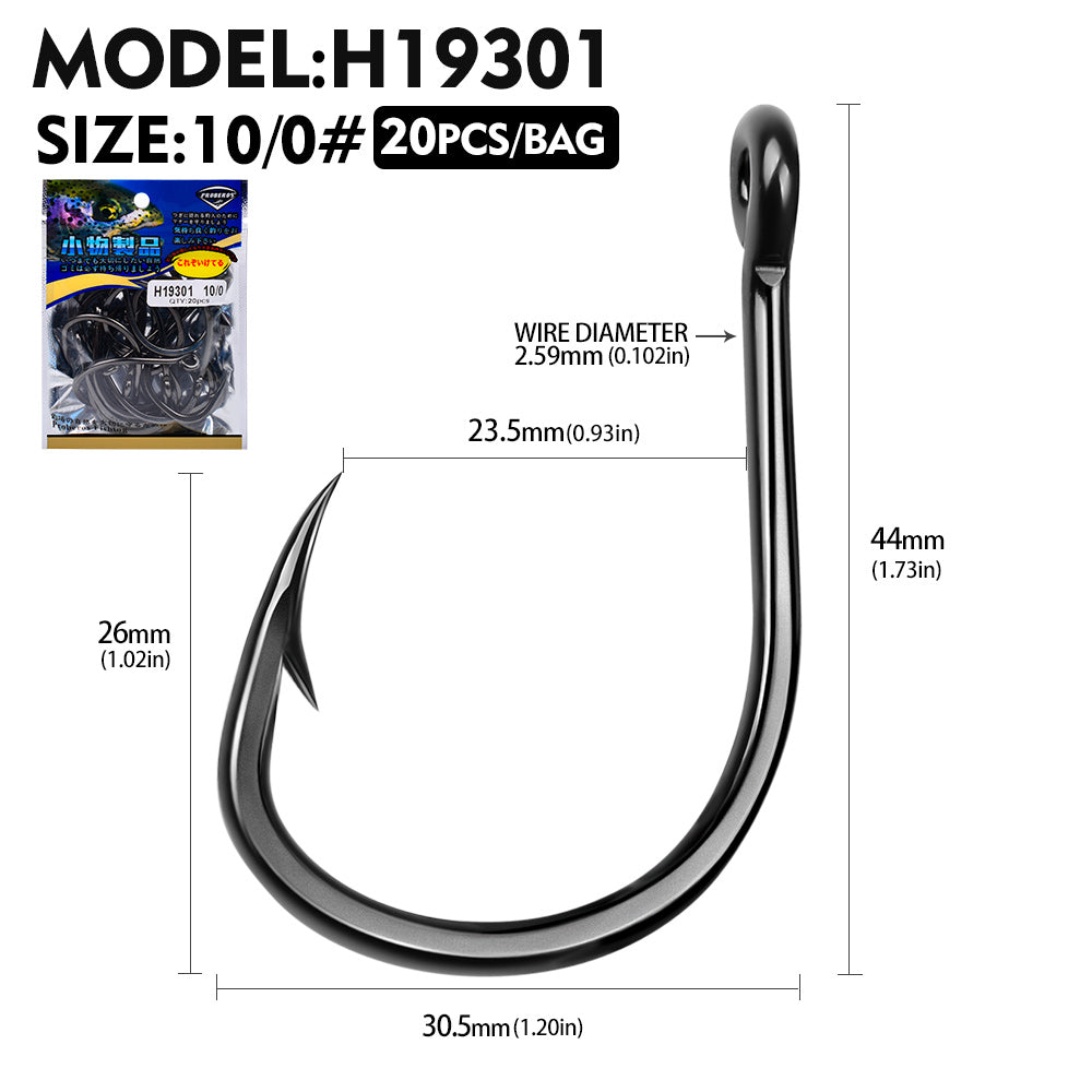 PROBEROS 10Pcs Thick High Carbon Steel Fishhook Lron Hook With Barb Hook for Haihu River Fishing Gear Accessories Wholesale
