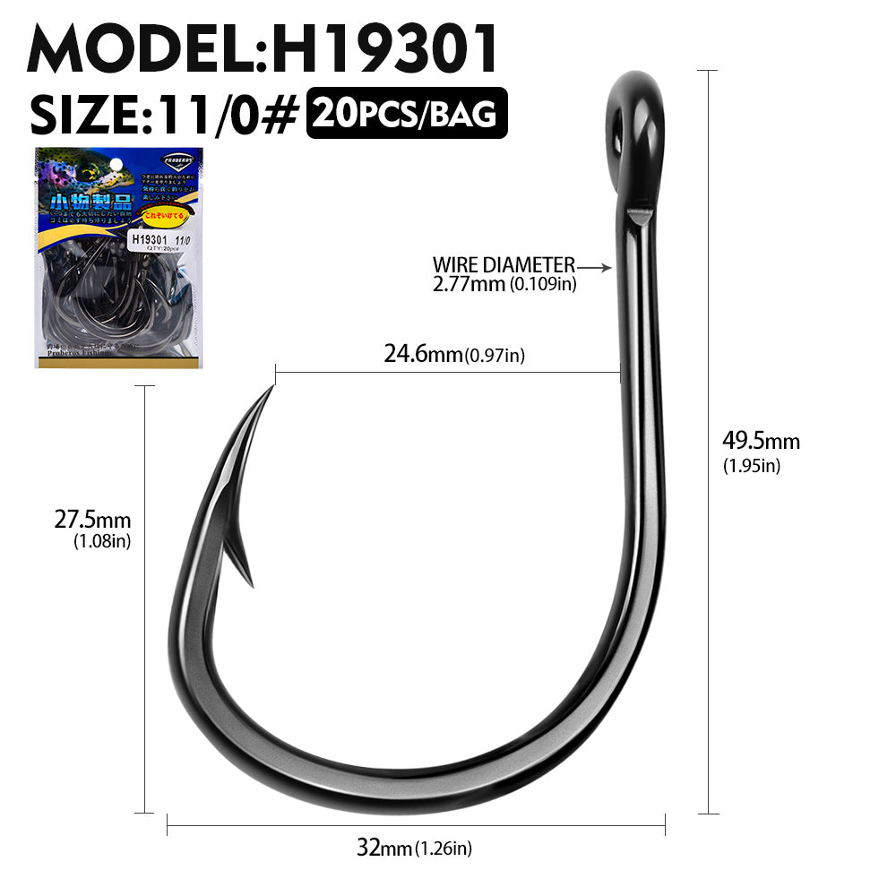 PROBEROS 10Pcs Thick High Carbon Steel Fishhook Lron Hook With Barb Hook for Haihu River Fishing Gear Accessories Wholesale
