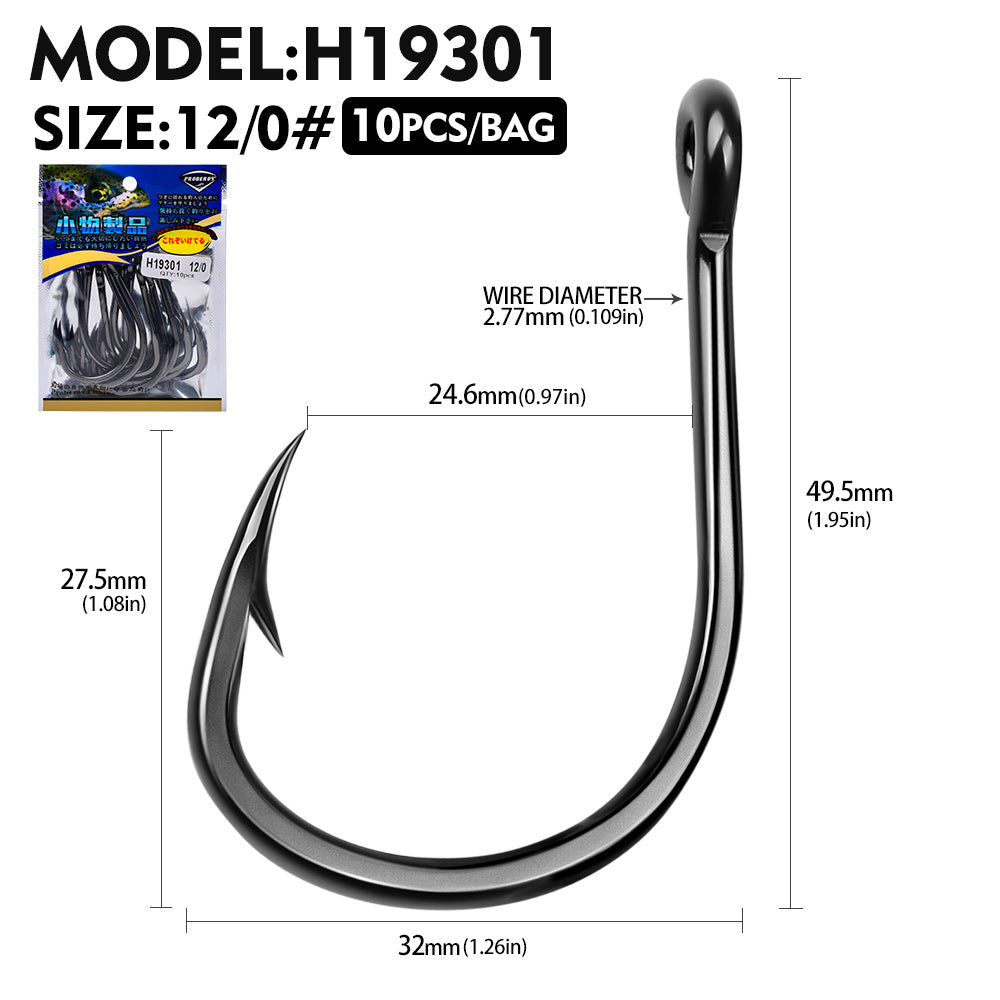 PROBEROS 10Pcs Thick High Carbon Steel Fishhook Lron Hook With Barb Hook for Haihu River Fishing Gear Accessories Wholesale