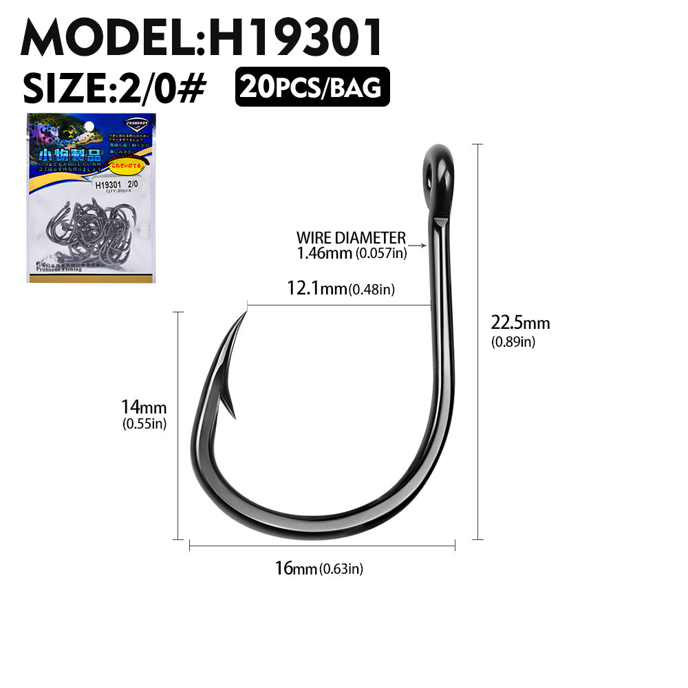PROBEROS 10Pcs Thick High Carbon Steel Fishhook Lron Hook With Barb Hook for Haihu River Fishing Gear Accessories Wholesale