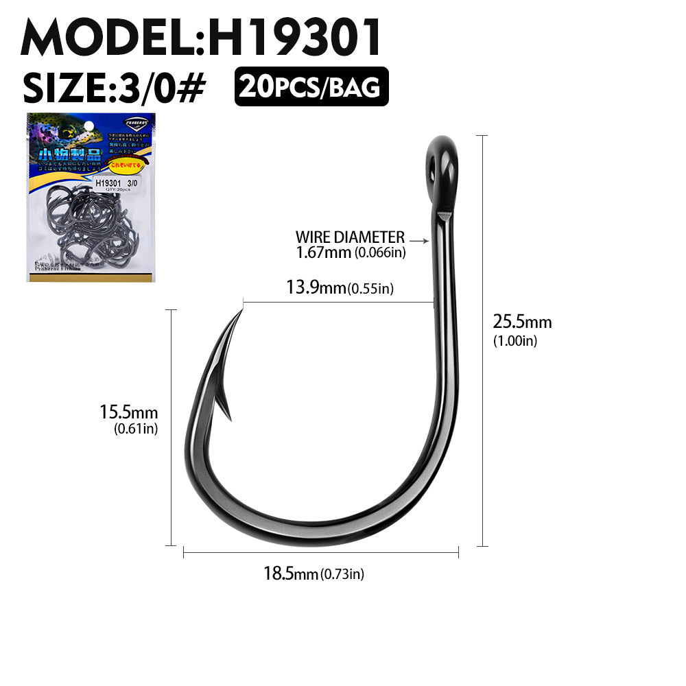 PROBEROS 10Pcs Thick High Carbon Steel Fishhook Lron Hook With Barb Hook for Haihu River Fishing Gear Accessories Wholesale