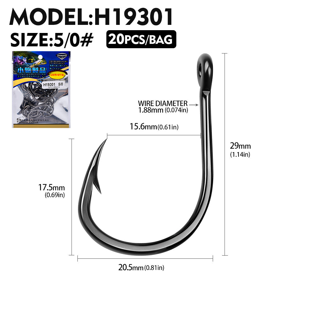 PROBEROS 10Pcs Thick High Carbon Steel Fishhook Lron Hook With Barb Hook for Haihu River Fishing Gear Accessories Wholesale