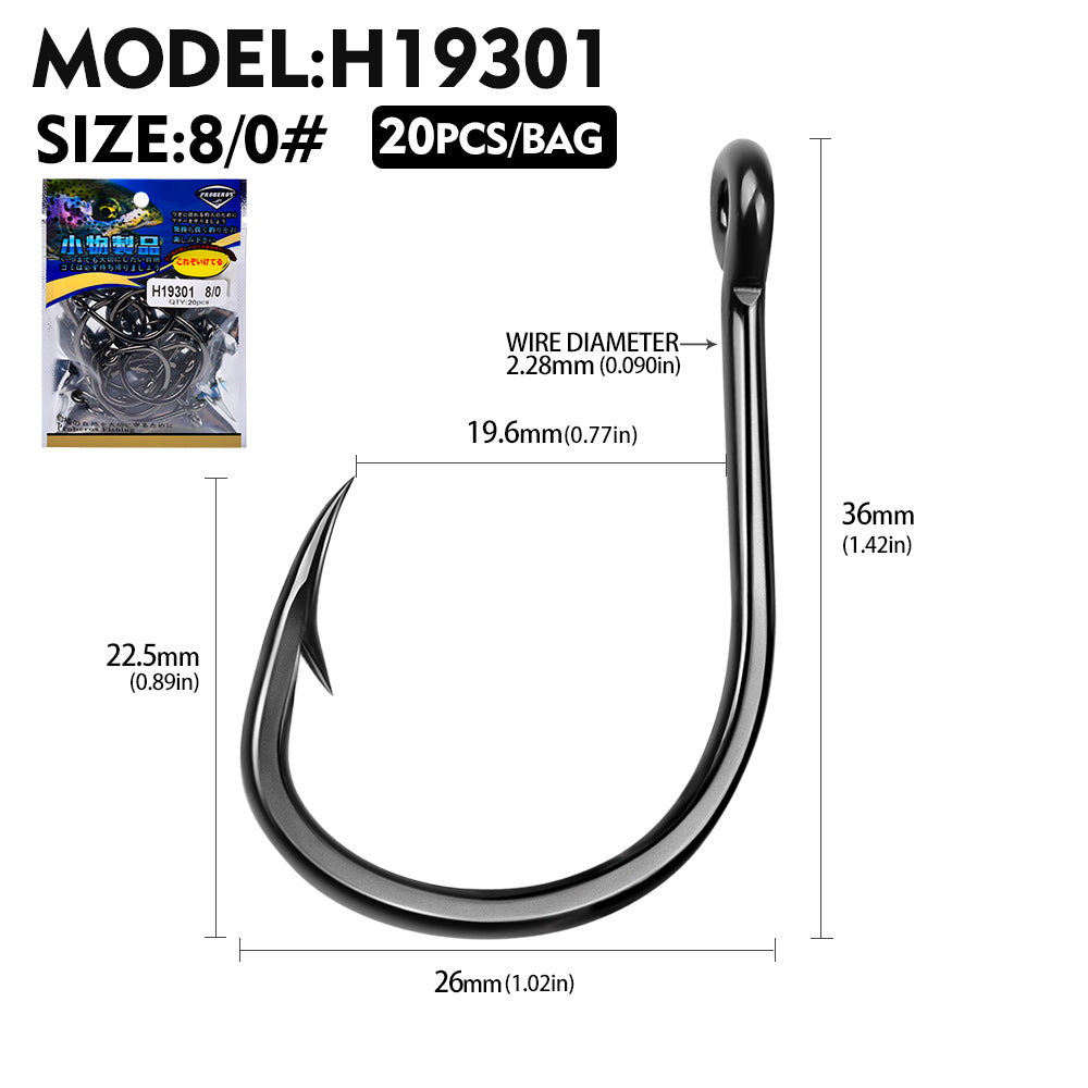 PROBEROS 10Pcs Thick High Carbon Steel Fishhook Lron Hook With Barb Hook for Haihu River Fishing Gear Accessories Wholesale