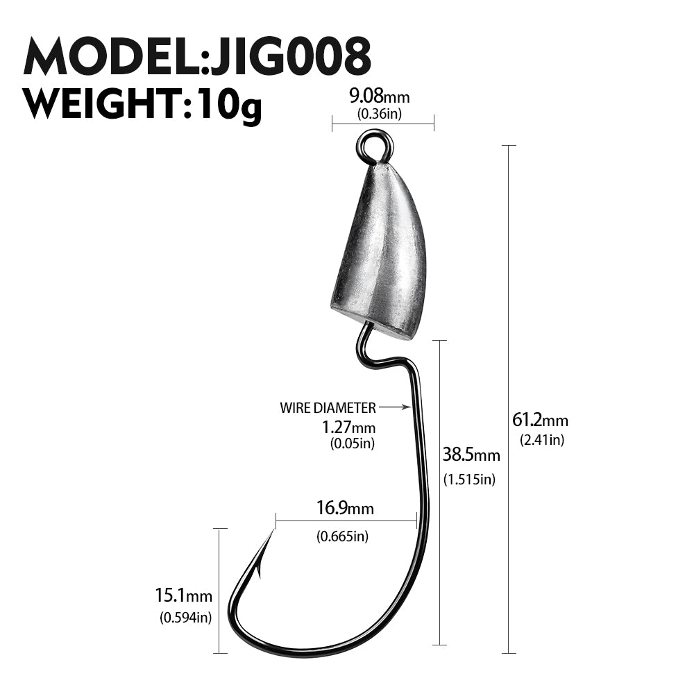 PROBEROS Root Fishing Hook Original Lead Crank Lead Head Hook 5g 7g 10g 14g Soft Worm Hook with Barb Lure Hook Fishing Tackle Accessories 20pcs