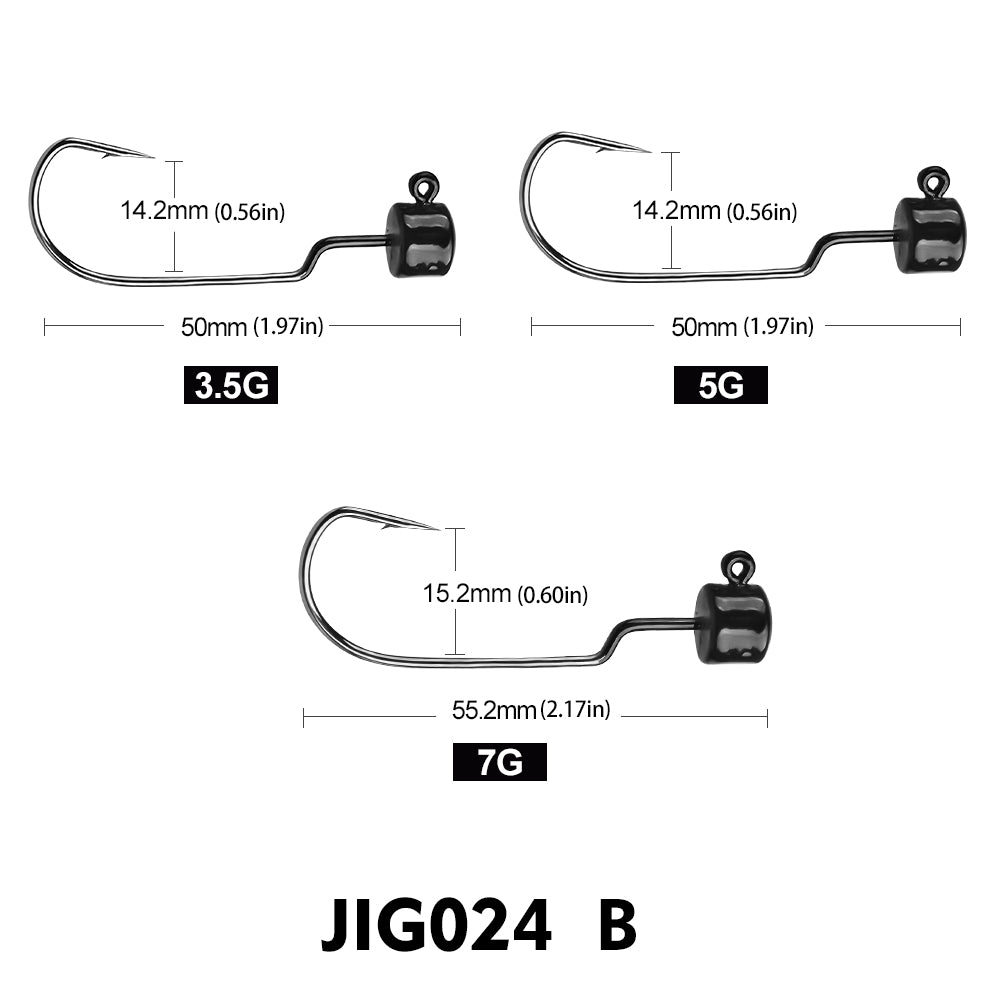 PROBEROS 5Pcs Saltwater Lead Jig Hooks 3.5g-7g High Carbon Steel Fishing Hooks