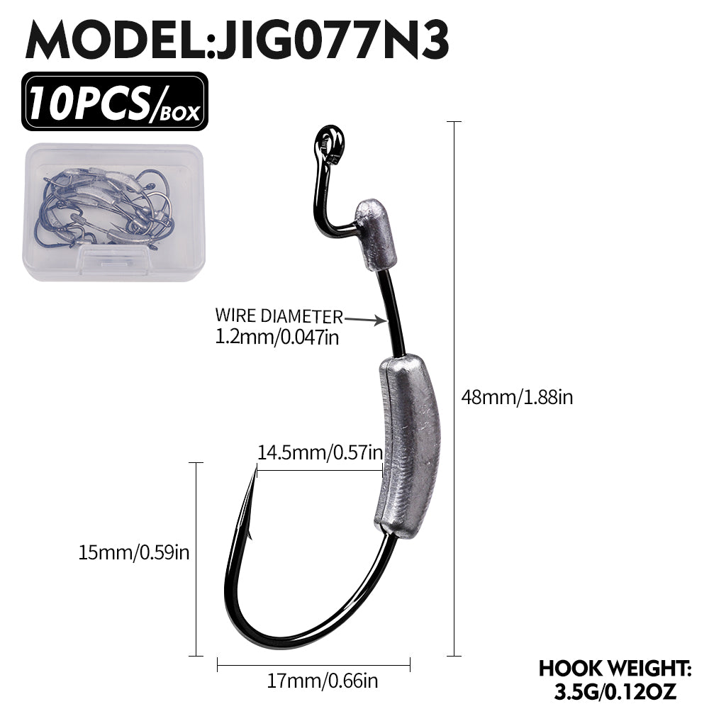 PROBEROS JIG077 Double Weight Lead Jig Head Hooks (1.75g-7g)