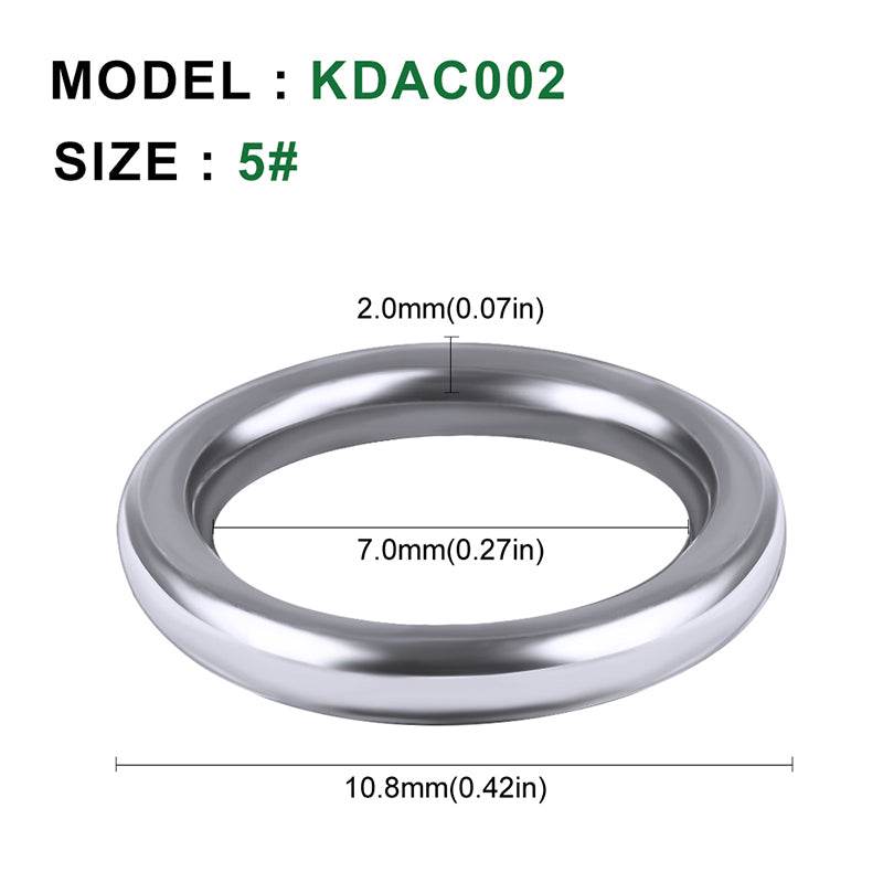 PROBEROS Stainless Steel Single Loop Lure 304SS Flattened Loop Lure Hook O-Ring Solid Single Ring, 50 pcs - Proberos