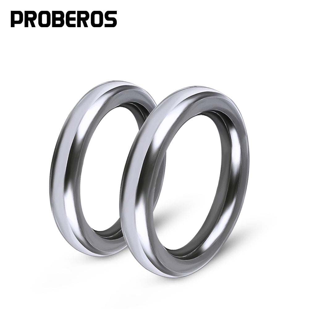 PROBEROS Stainless Steel Single Loop Lure 304SS Flattened Loop Lure Hook O-Ring Solid Single Ring, 50 pcs