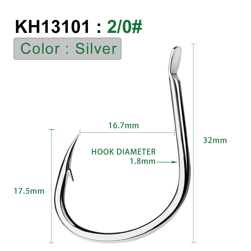 PROBEROS 5package 10Pcs/package Crank Jig Head Fishing Hooks 1/0-5/0# Barbed Single Circle Carp Hooks High Carbon Steel Fishhooks Fishing Tackle
