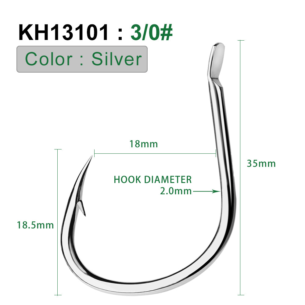 PROBEROS 5package 10Pcs/package Crank Jig Head Fishing Hooks 1/0-5/0# Barbed Single Circle Carp Hooks High Carbon Steel Fishhooks Fishing Tackle