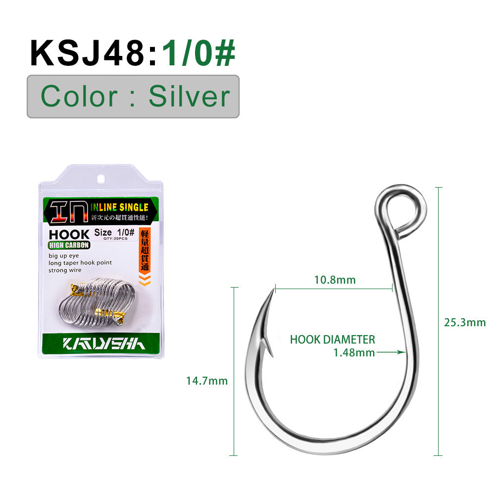 PROBEROS 5PACKAGE 20Pcs/package Crank Jig Head Fishing Hooks 1/0-5/0# Barbed Single Circle Carp Hooks High Carbon Steel Fishhooks Fishing Tackle