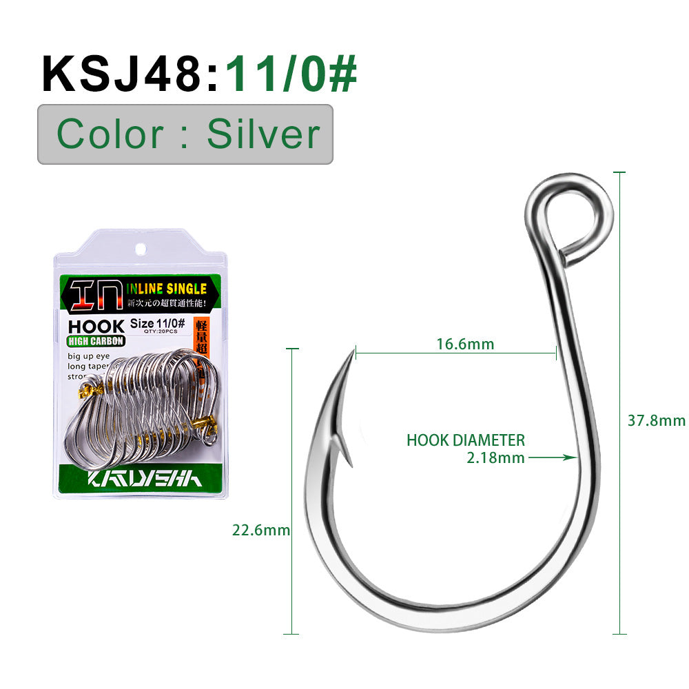 PROBEROS 5PACKAGE 20Pcs/package Crank Jig Head Fishing Hooks 1/0-5/0# Barbed Single Circle Carp Hooks High Carbon Steel Fishhooks Fishing Tackle