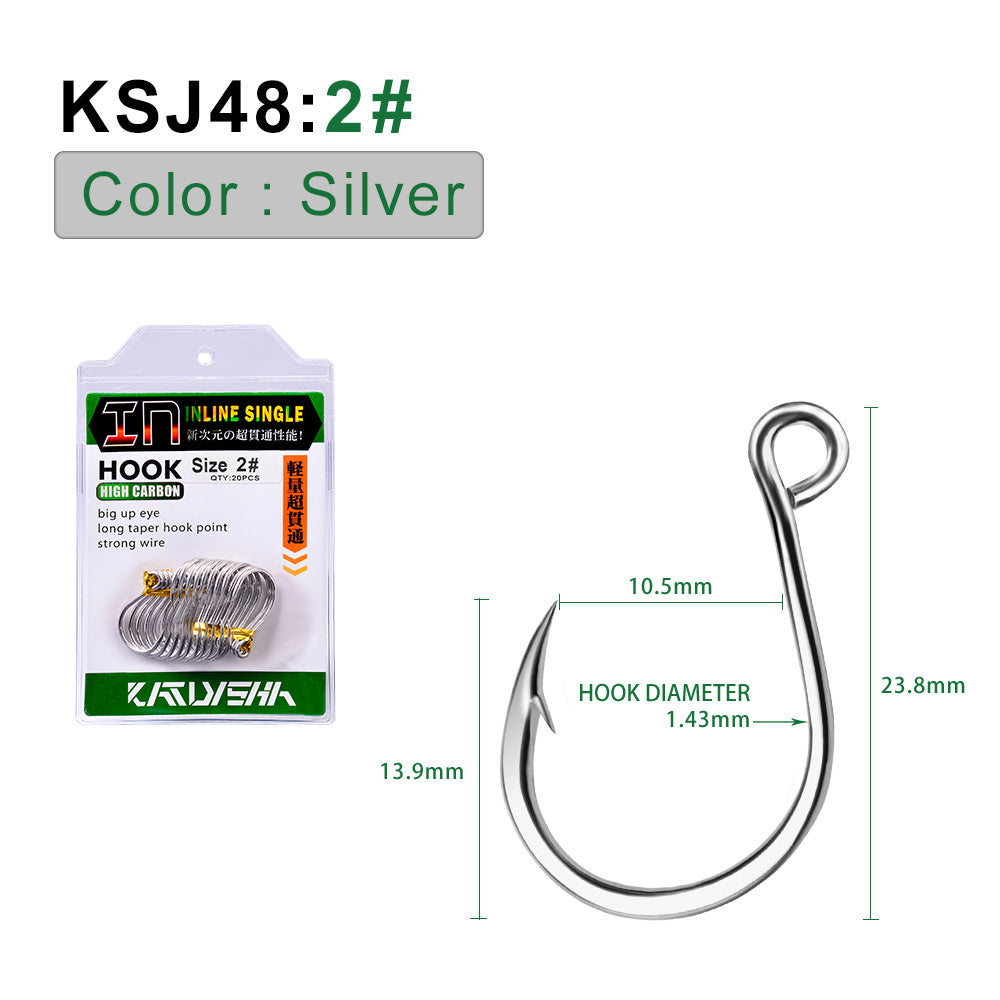 PROBEROS 5PACKAGE 20Pcs/package Crank Jig Head Fishing Hooks 1/0-5/0# Barbed Single Circle Carp Hooks High Carbon Steel Fishhooks Fishing Tackle