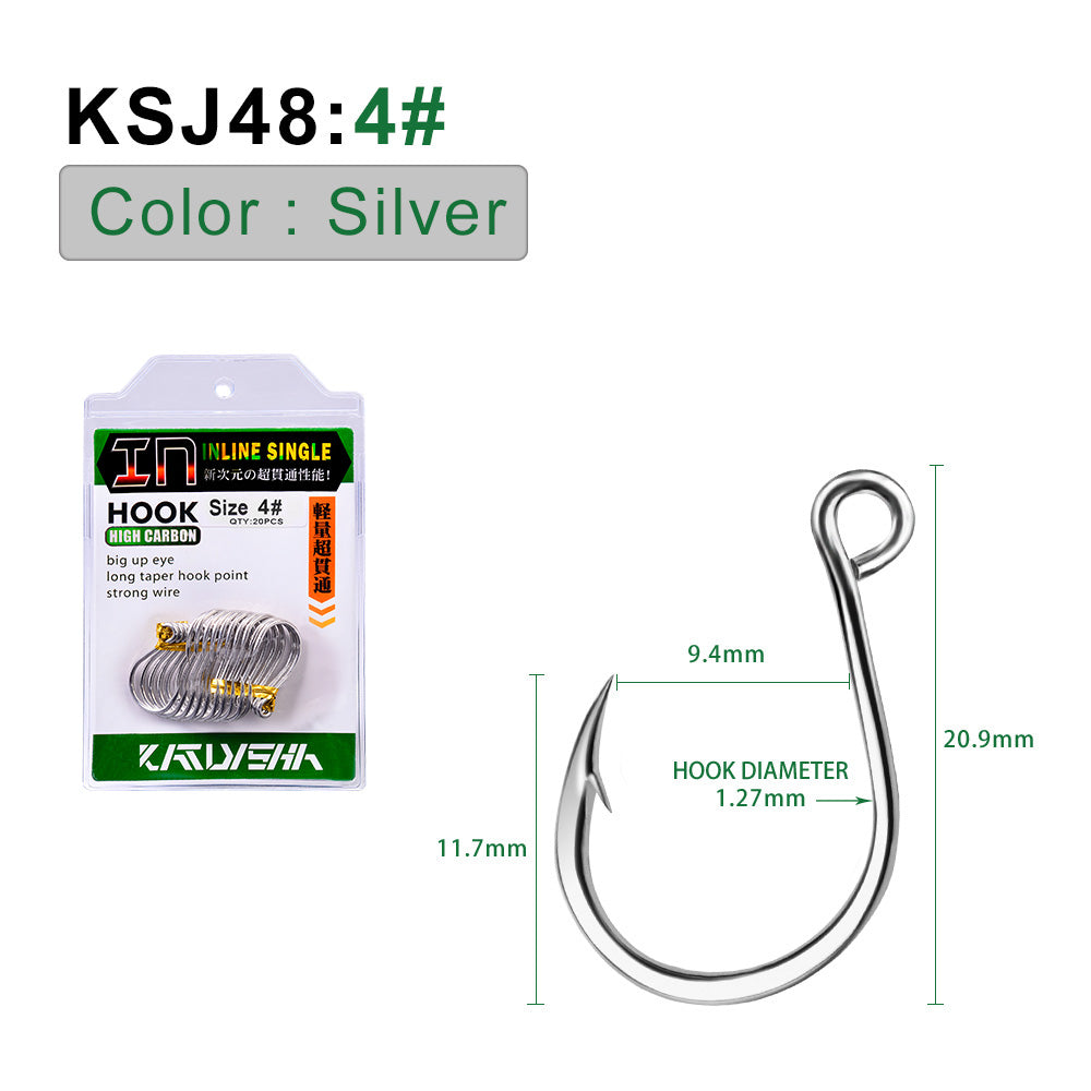 PROBEROS 5PACKAGE 20Pcs/package Crank Jig Head Fishing Hooks 1/0-5/0# Barbed Single Circle Carp Hooks High Carbon Steel Fishhooks Fishing Tackle
