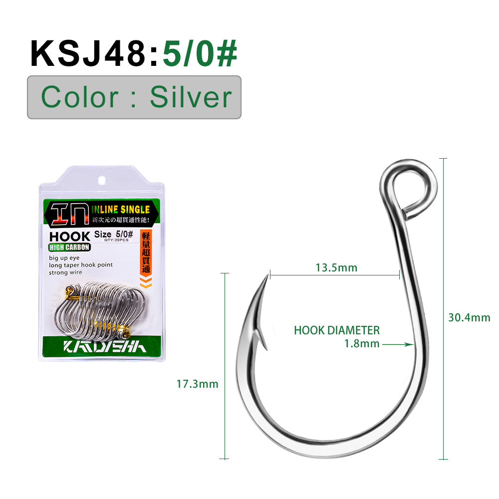 PROBEROS 5PACKAGE 20Pcs/package Crank Jig Head Fishing Hooks 1/0-5/0# Barbed Single Circle Carp Hooks High Carbon Steel Fishhooks Fishing Tackle