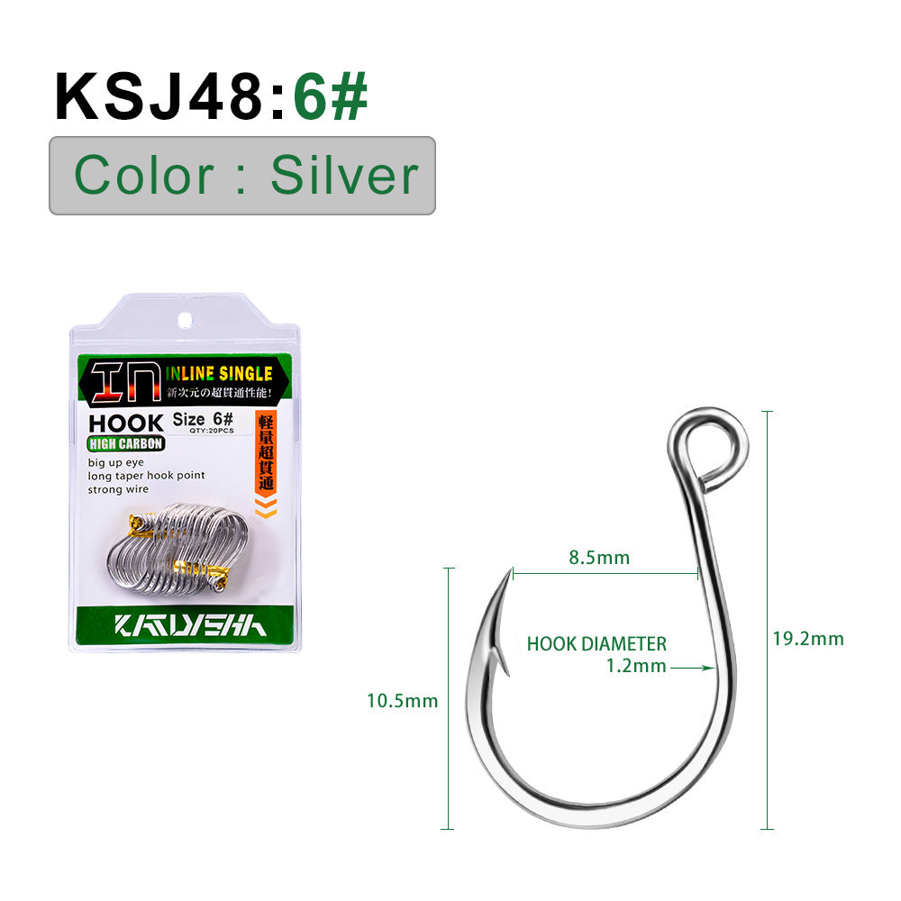 PROBEROS 5PACKAGE 20Pcs/package Crank Jig Head Fishing Hooks 1/0-5/0# Barbed Single Circle Carp Hooks High Carbon Steel Fishhooks Fishing Tackle