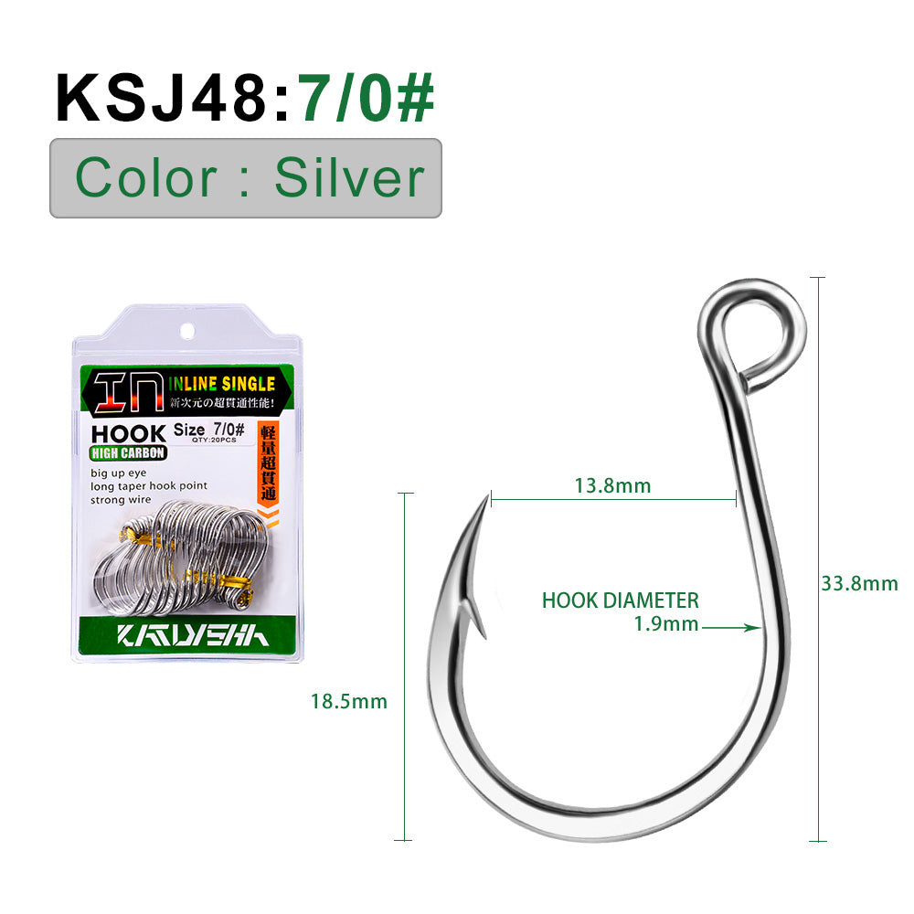 PROBEROS 5PACKAGE 20Pcs/package Crank Jig Head Fishing Hooks 1/0-5/0# Barbed Single Circle Carp Hooks High Carbon Steel Fishhooks Fishing Tackle