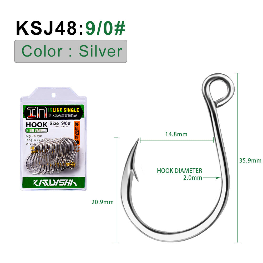 PROBEROS 5PACKAGE 20Pcs/package Crank Jig Head Fishing Hooks 1/0-5/0# Barbed Single Circle Carp Hooks High Carbon Steel Fishhooks Fishing Tackle