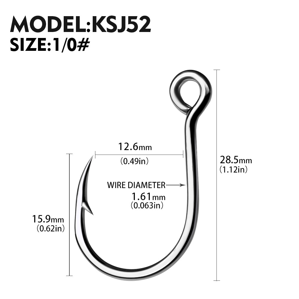 PROBEROS 20 pieces/bag, 5 bags with 100 pieces sold at onceSingle Fishing Hooks 6-4-2-1-1/0-2/0-3/0 Big Eye Fishhooks High Carbon Steel Barbed Sharp Hooks for Lure Pesca