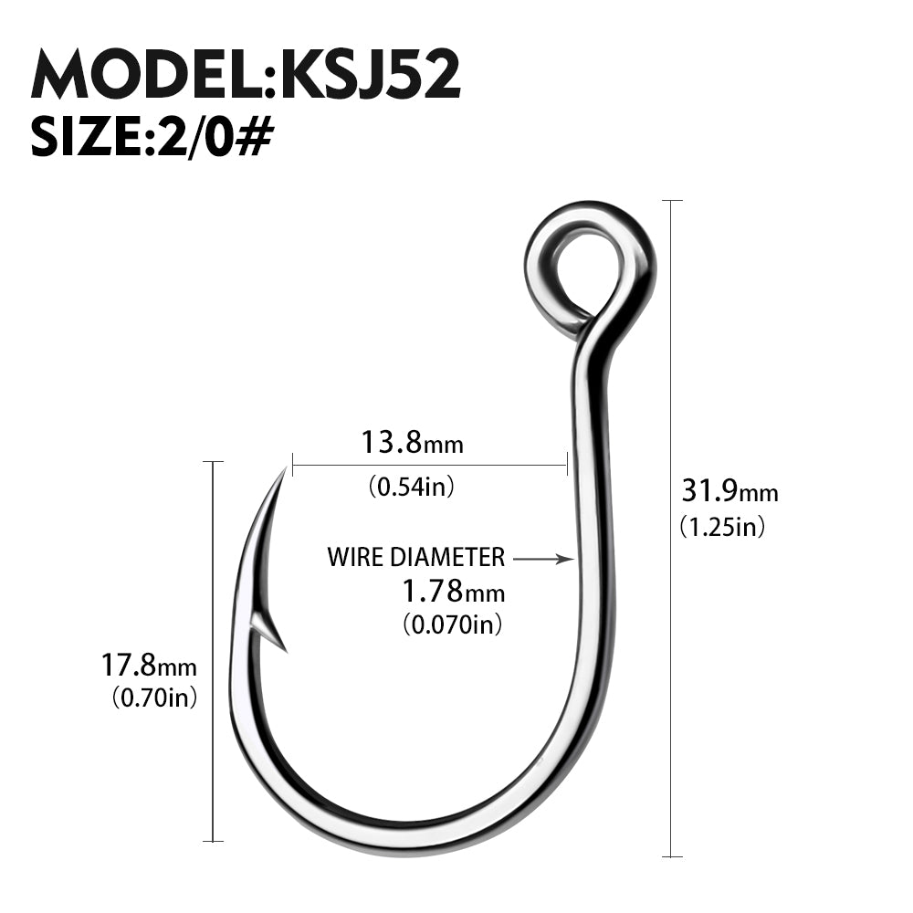 PROBEROS 20 pieces/bag, 5 bags with 100 pieces sold at onceSingle Fishing Hooks 6-4-2-1-1/0-2/0-3/0 Big Eye Fishhooks High Carbon Steel Barbed Sharp Hooks for Lure Pesca