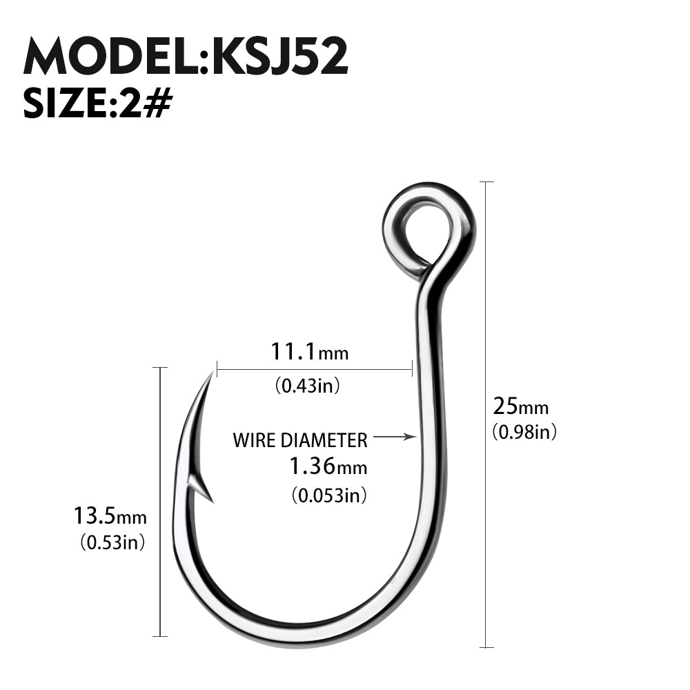 PROBEROS 20 pieces/bag, 5 bags with 100 pieces sold at onceSingle Fishing Hooks 6-4-2-1-1/0-2/0-3/0 Big Eye Fishhooks High Carbon Steel Barbed Sharp Hooks for Lure Pesca