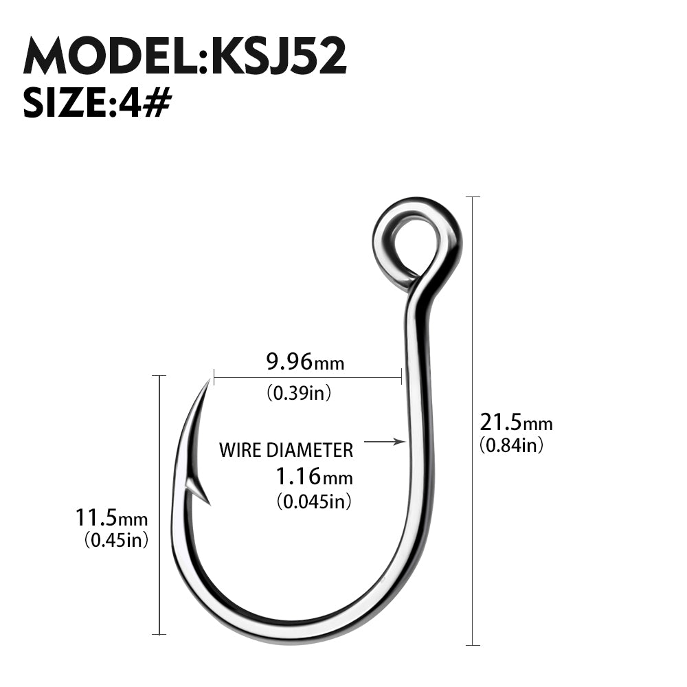PROBEROS 20 pieces/bag, 5 bags with 100 pieces sold at onceSingle Fishing Hooks 6-4-2-1-1/0-2/0-3/0 Big Eye Fishhooks High Carbon Steel Barbed Sharp Hooks for Lure Pesca