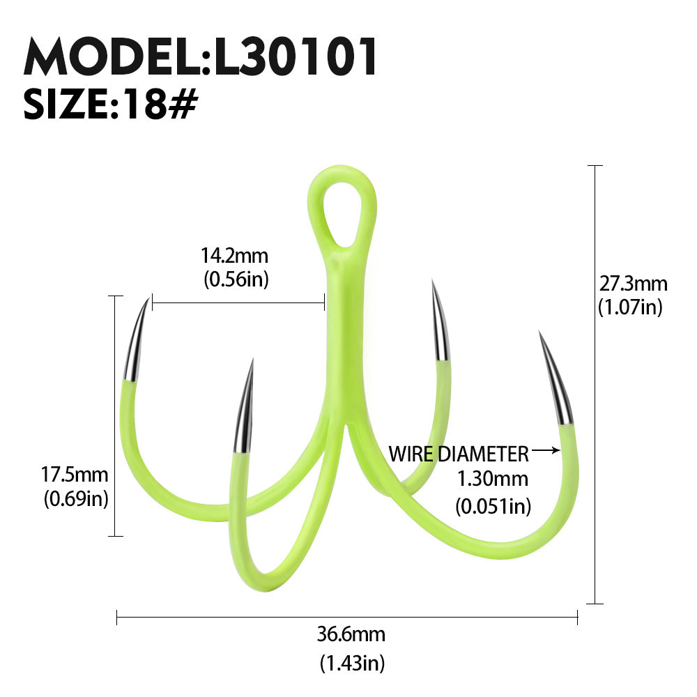 PROBEROS Sea Fishing Luminous Four Hooks Non-Barbed Iron Plate Hooks Four Anchor Hooks 16# 18# Claw Hooks Fork Hooks Squid Hooks 10pcs