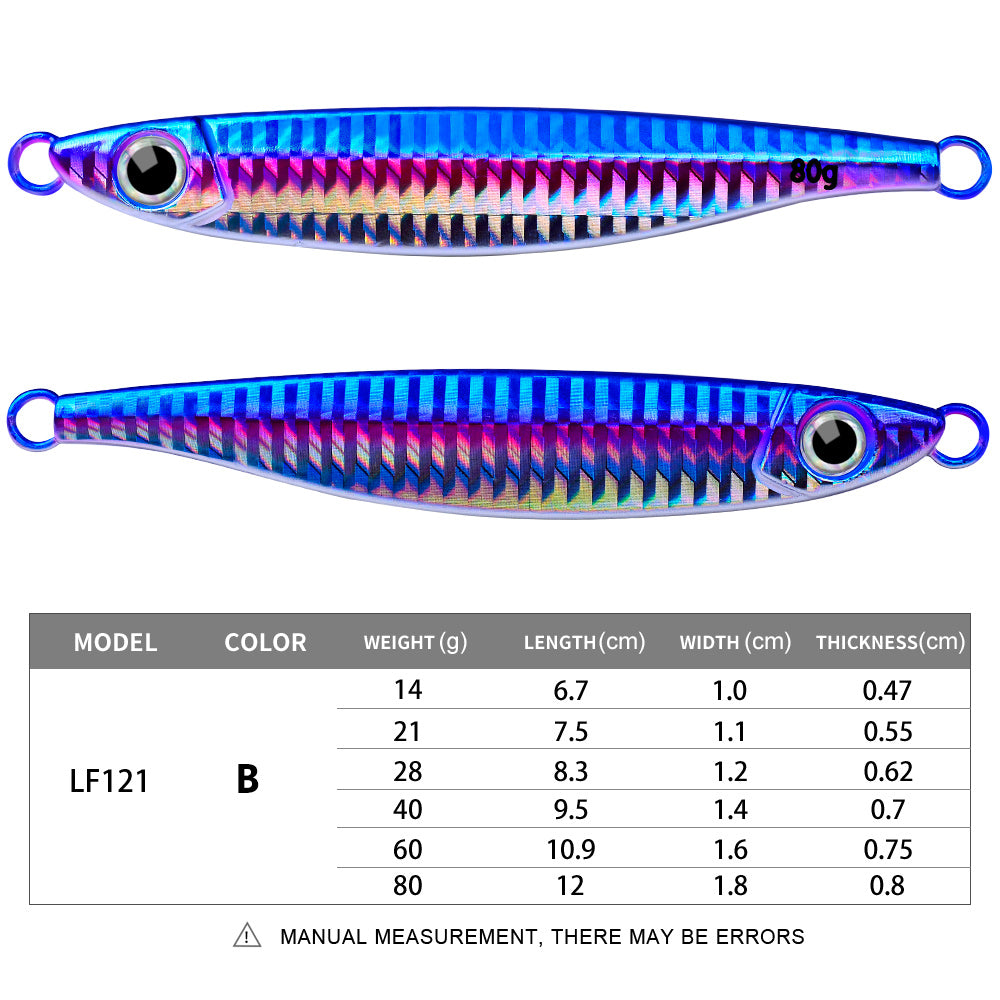 PROBEROS 5pcs Luminous Fishing Lure - Slow Jigging Hard Lure, Iron Plate Fish Design, Realistic Stripes & Marble Patterns, Sunken Throwing Device for Fishing, Fishing Lure