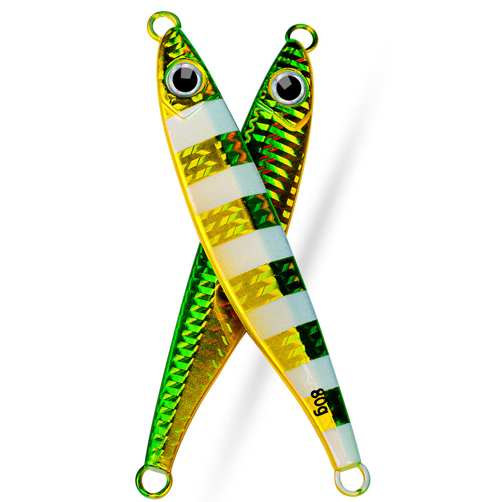 PROBEROS 5pcs Luminous Fishing Lure - Slow Jigging Hard Lure, Iron Plate Fish Design, Realistic Stripes & Marble Patterns, Sunken Throwing Device for Fishing, Fishing Lure