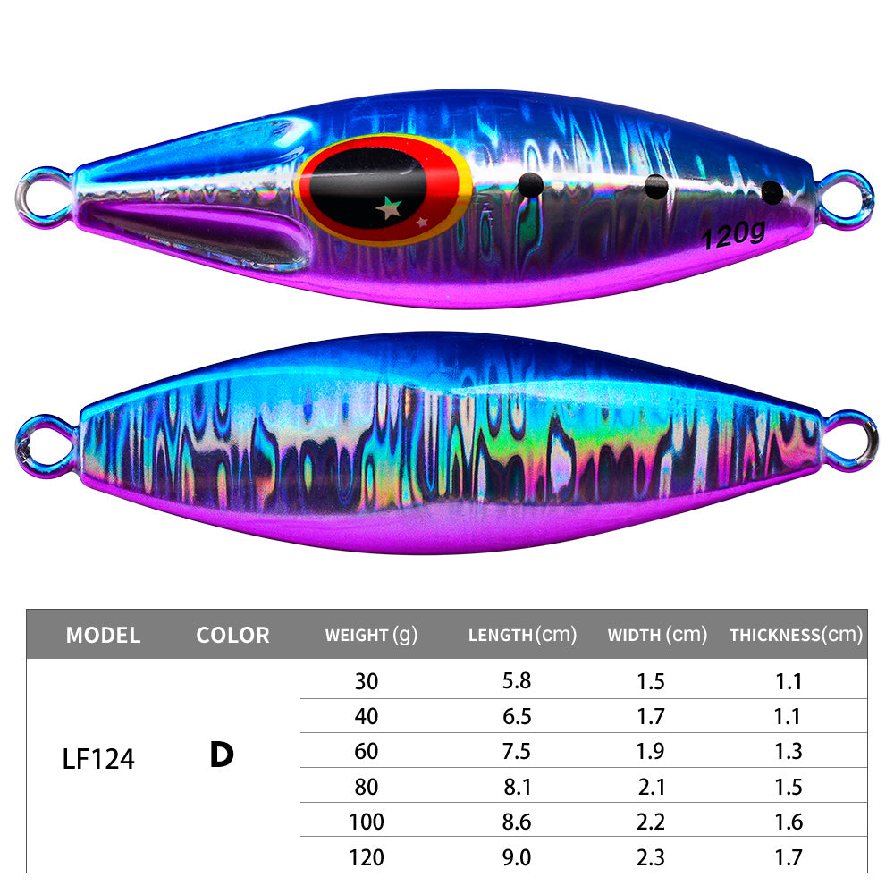 PROBEROS 5PCS Slow Sinking Jigging Fishing Lures - Saltwater Metal Spoon Baits, Assorted Colors, Artificial Hard Bait Tackle for Casting, Casting Jigs | Reflective Fishing Lures | Durable Fishing Tackle, Fishing Bait