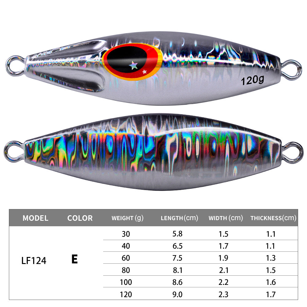 PROBEROS 5PCS Slow Sinking Jigging Fishing Lures - Saltwater Metal Spoon Baits, Assorted Colors, Artificial Hard Bait Tackle for Casting, Casting Jigs | Reflective Fishing Lures | Durable Fishing Tackle, Fishing Bait