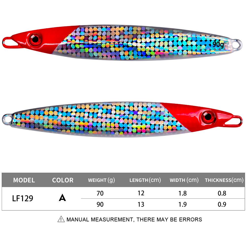 PROBEROS 5PCS 70g 90g Laser Luminous Deep Sea Metal Jig Fishing Jigbait Spoon Baits Jig Lure Fast Sinking Fishing Tackle