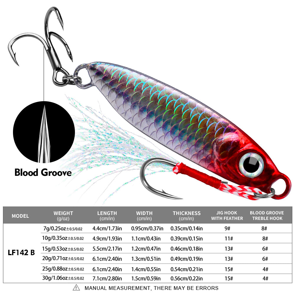 PROBEROS 8pcs Metal Jig Shore Casting Jigging Lure Shore Casting Saltwater Fishing Lure Bait Artificial Bait