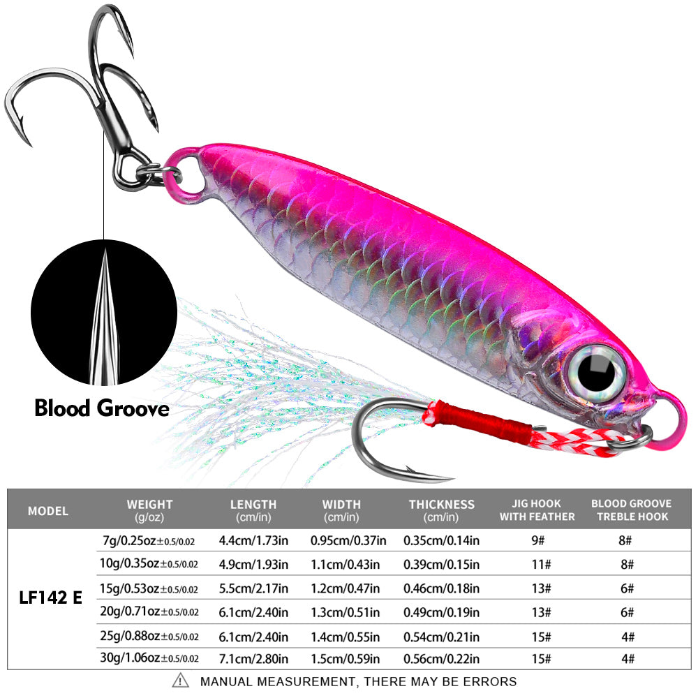 PROBEROS 8pcs Metal Jig Shore Casting Jigging Lure Shore Casting Saltwater Fishing Lure Bait Artificial Bait
