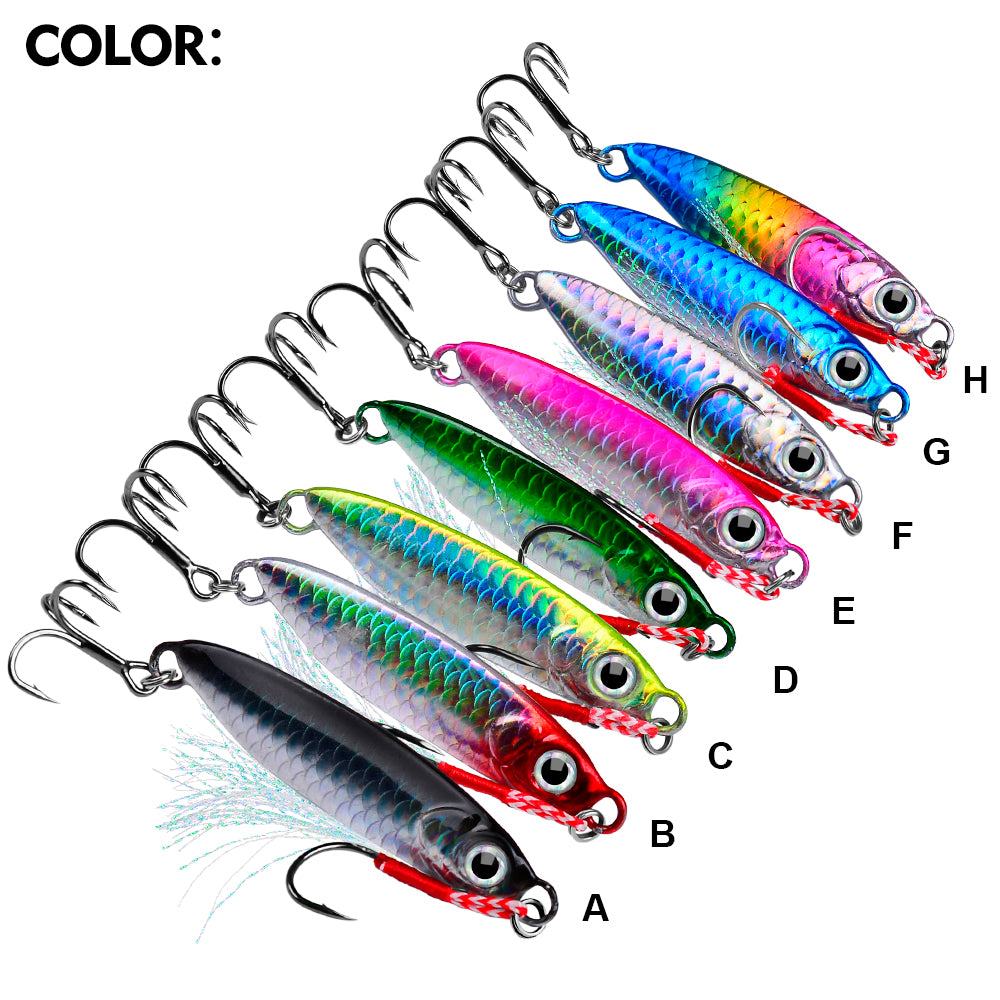 PROBEROS 8pcs Metal Jig Shore Casting Jigging Lure Shore Casting Saltwater Fishing Lure Bait Artificial Bait