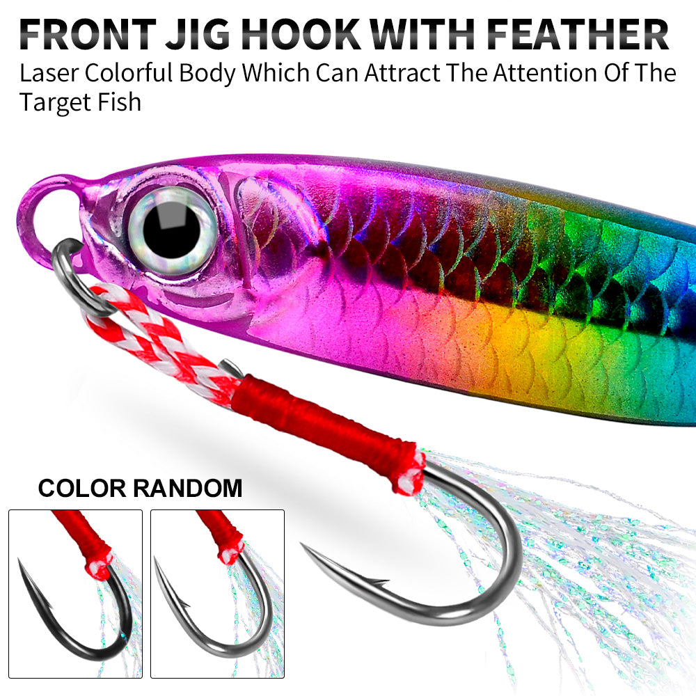 PROBEROS 8pcs Metal Jig Shore Casting Jigging Lure Shore Casting Saltwater Fishing Lure Bait Artificial Bait