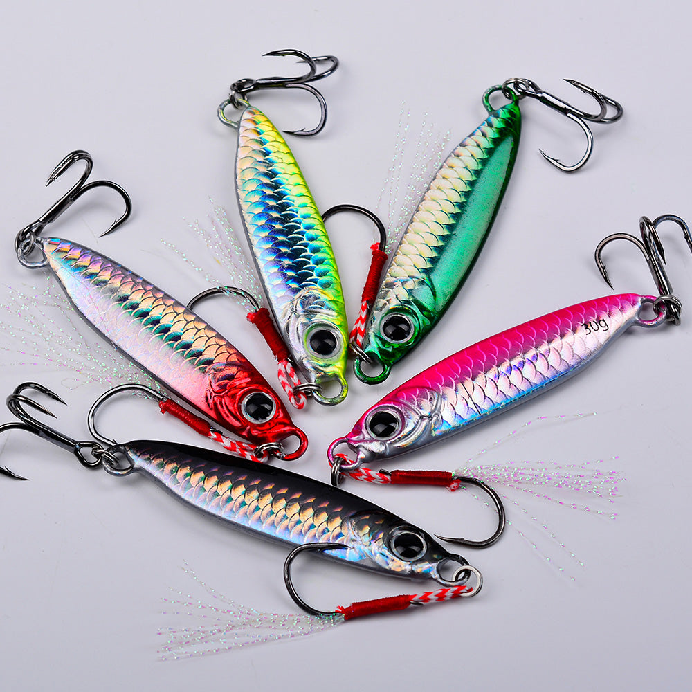PROBEROS 8pcs Metal Jig Shore Casting Jigging Lure Shore Casting Saltwater Fishing Lure Bait Artificial Bait
