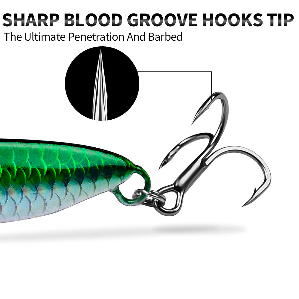 PROBEROS 8pcs Metal Jig Shore Casting Jigging Lure Shore Casting Saltwater Fishing Lure Bait Artificial Bait