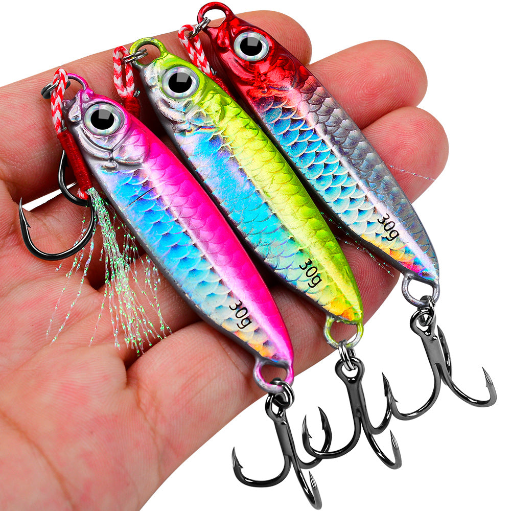 PROBEROS 8pcs Metal Jig Shore Casting Jigging Lure Shore Casting Saltwater Fishing Lure Bait Artificial Bait