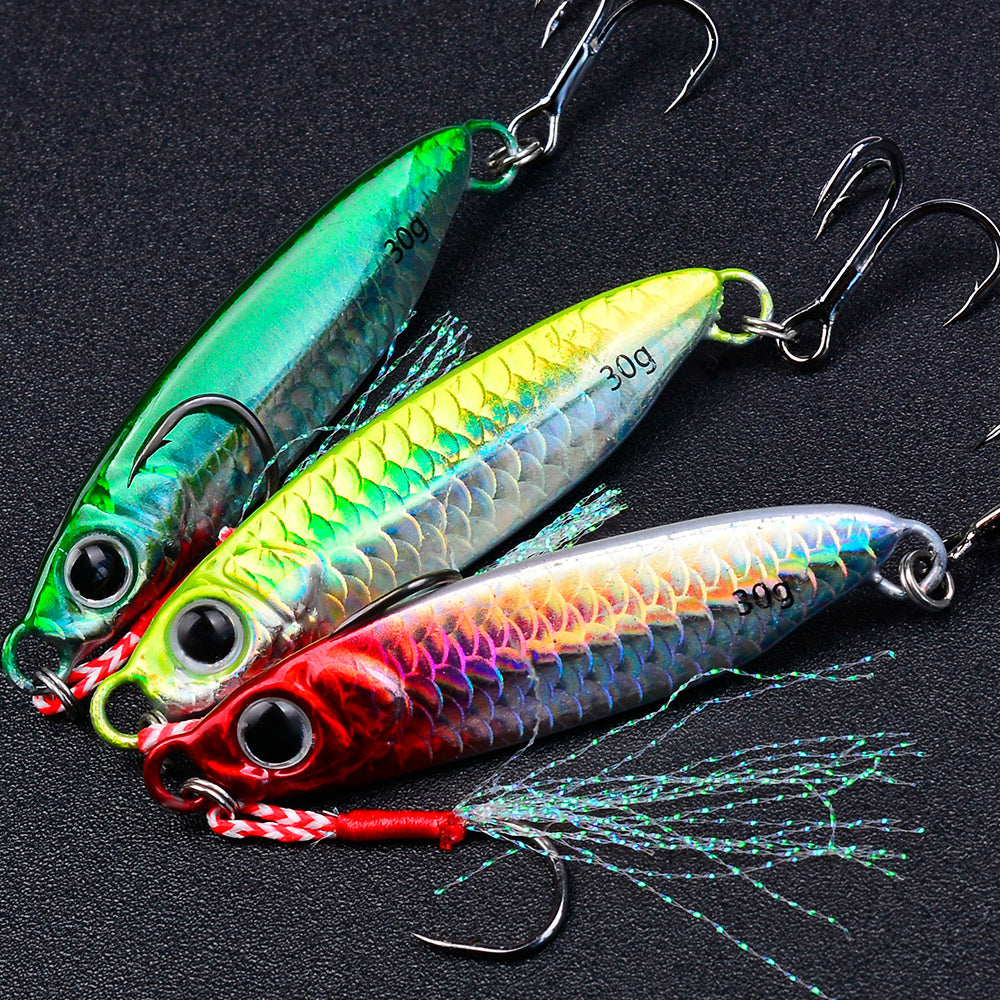 PROBEROS 8pcs Metal Jig Shore Casting Jigging Lure Shore Casting Saltwater Fishing Lure Bait Artificial Bait
